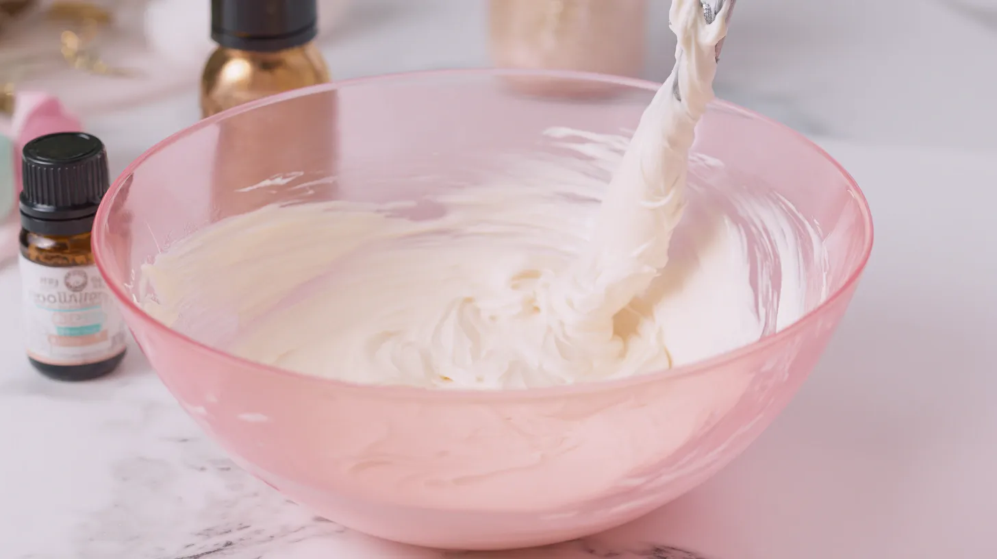 mix-condensed-milk-coconut-rum-step2 Mixing sweetened condensed milk and coconut extract for Bahama Mama Ice Cream – tropical dessert recipes and low carb ice cream alternatives