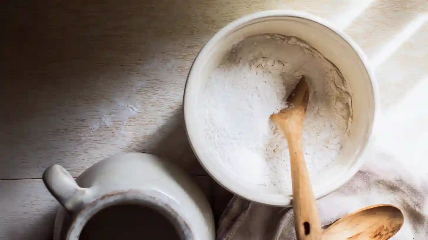 mix-dry-ingredients-cookie-dough Mixing flour, baking soda, and salt for cookie dough – part of a healthy cookie dough recipe for kids and budget family meals
