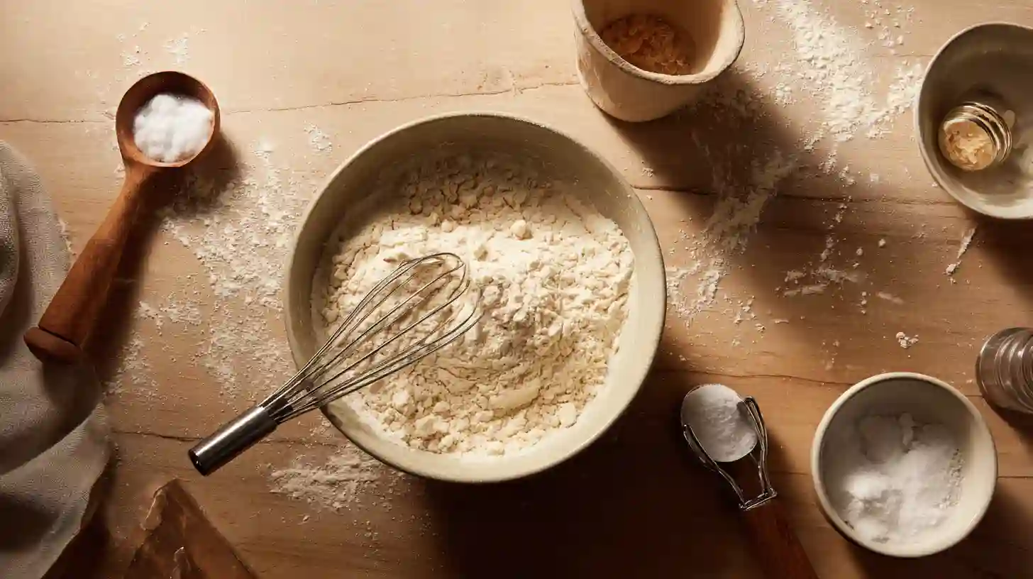 mix-dry-ingredients-dill-pickle-bread Whisking dry ingredients for dill pickle bread in a bowl