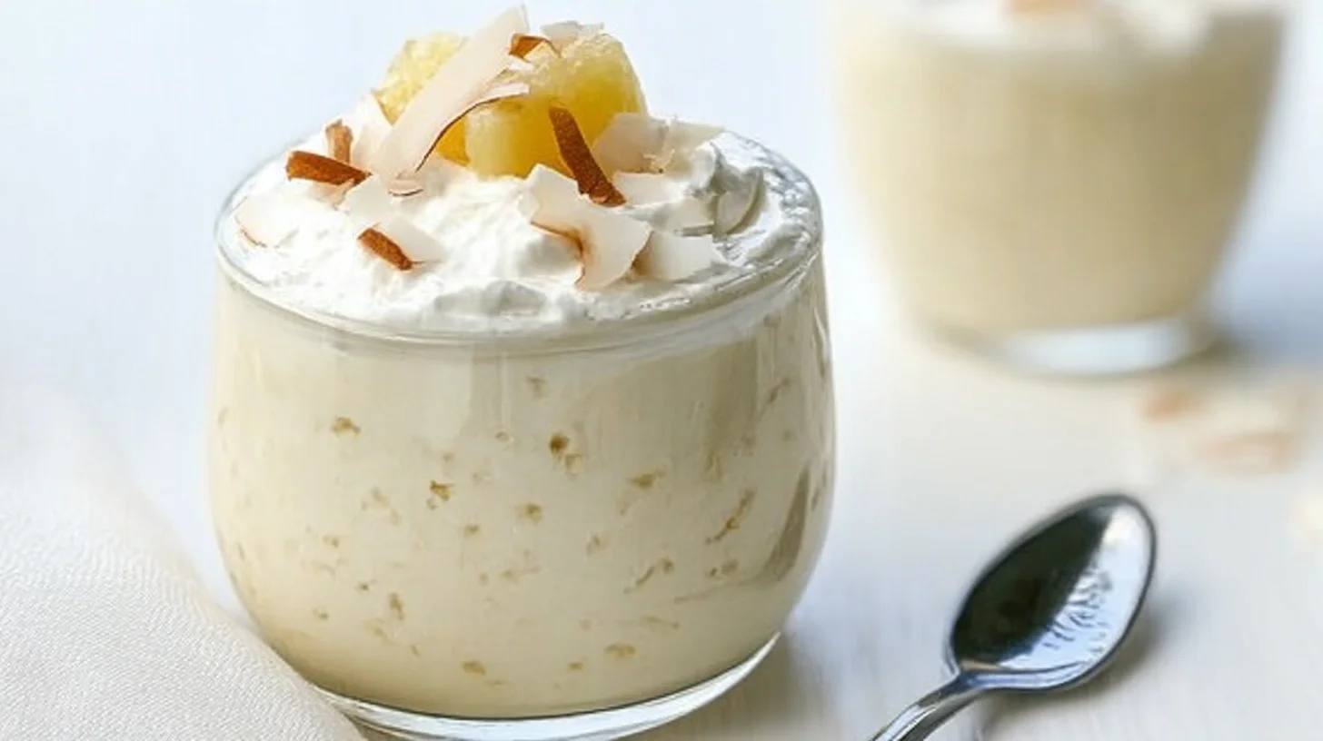 No-Bake Tropical Cottage Cheese Coconut Pudding