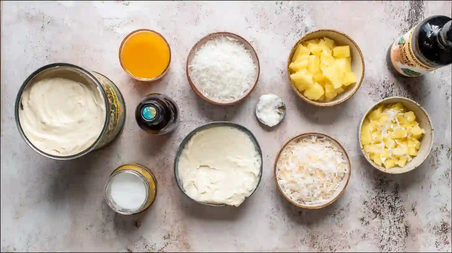 painkiller-ice-cream-recipe-ingredients tropical painkiller ice cream recipe ingredients including coconut cream, pineapple juice, and dark rum.boozy dessert recipes for adults