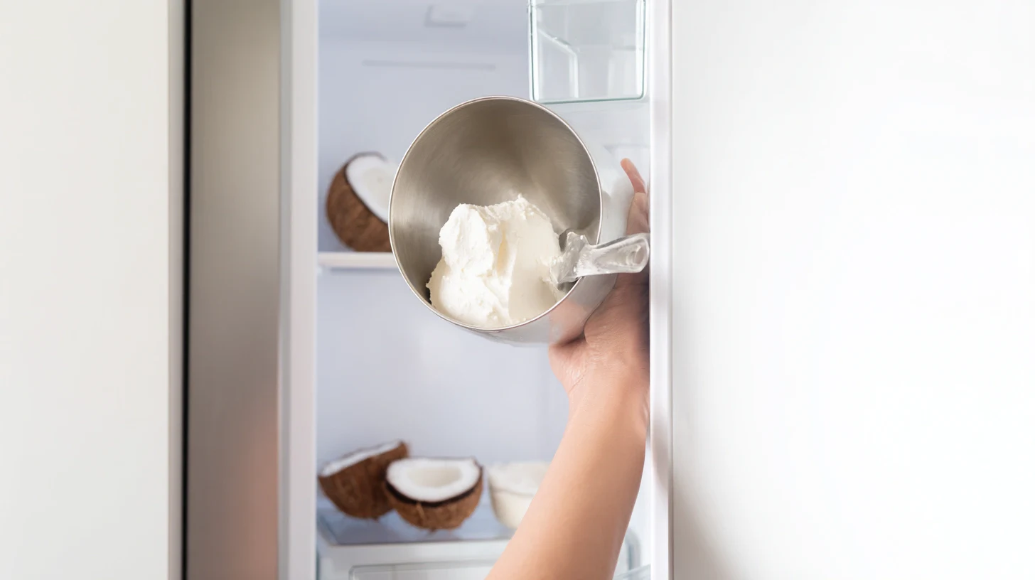 painkiller-ice-cream-recipe-step1-chill homemade ice cream without machine step chilling coconut cream and heavy cream for painkiller ice cream recipe