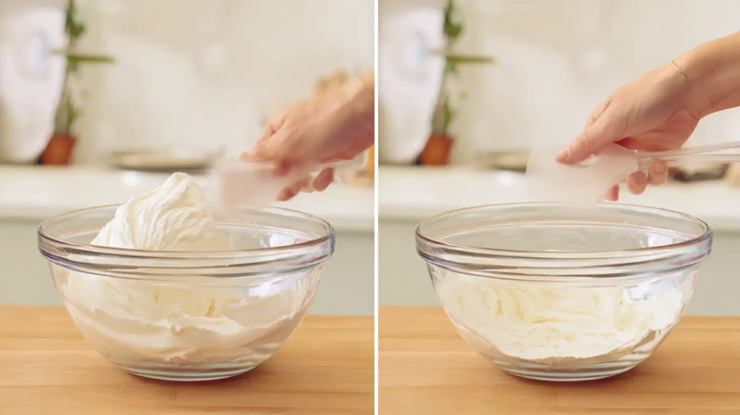 painkiller-ice-cream-recipe-step4-fold-cream folding whipped cream into tropical base for homemade ice cream without machine painkiller dessert recipe