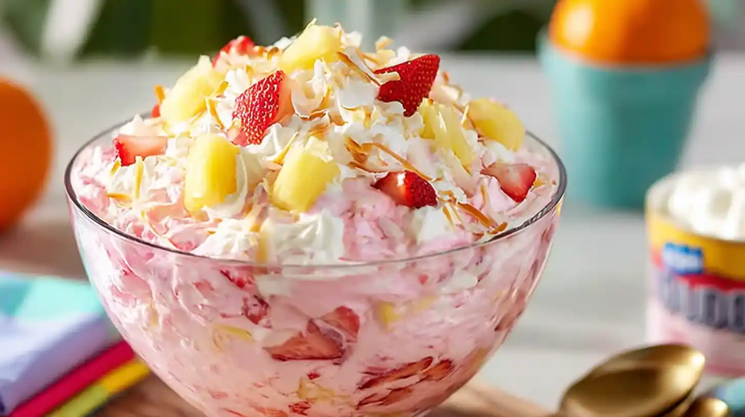 Pink Lemonade Fluff Salad Recipe That’s Creamy, Fruity
