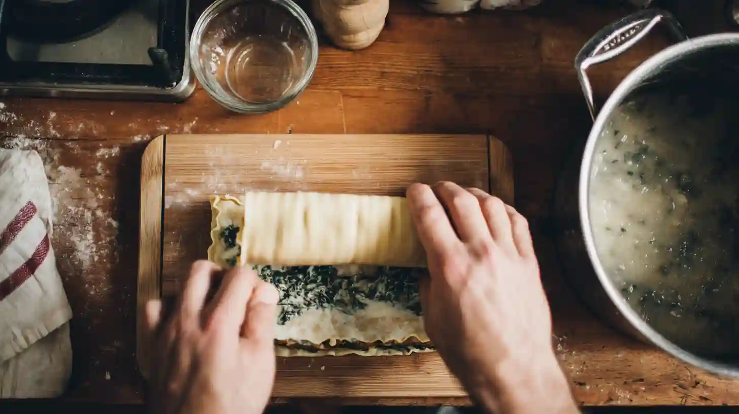 rolling-lasagna-mozzarella-sticks-recipe Coating lasagna mozzarella rolls for deep fried lasagna mozzarella sticks recipe, ideal for easy dinner recipes for families