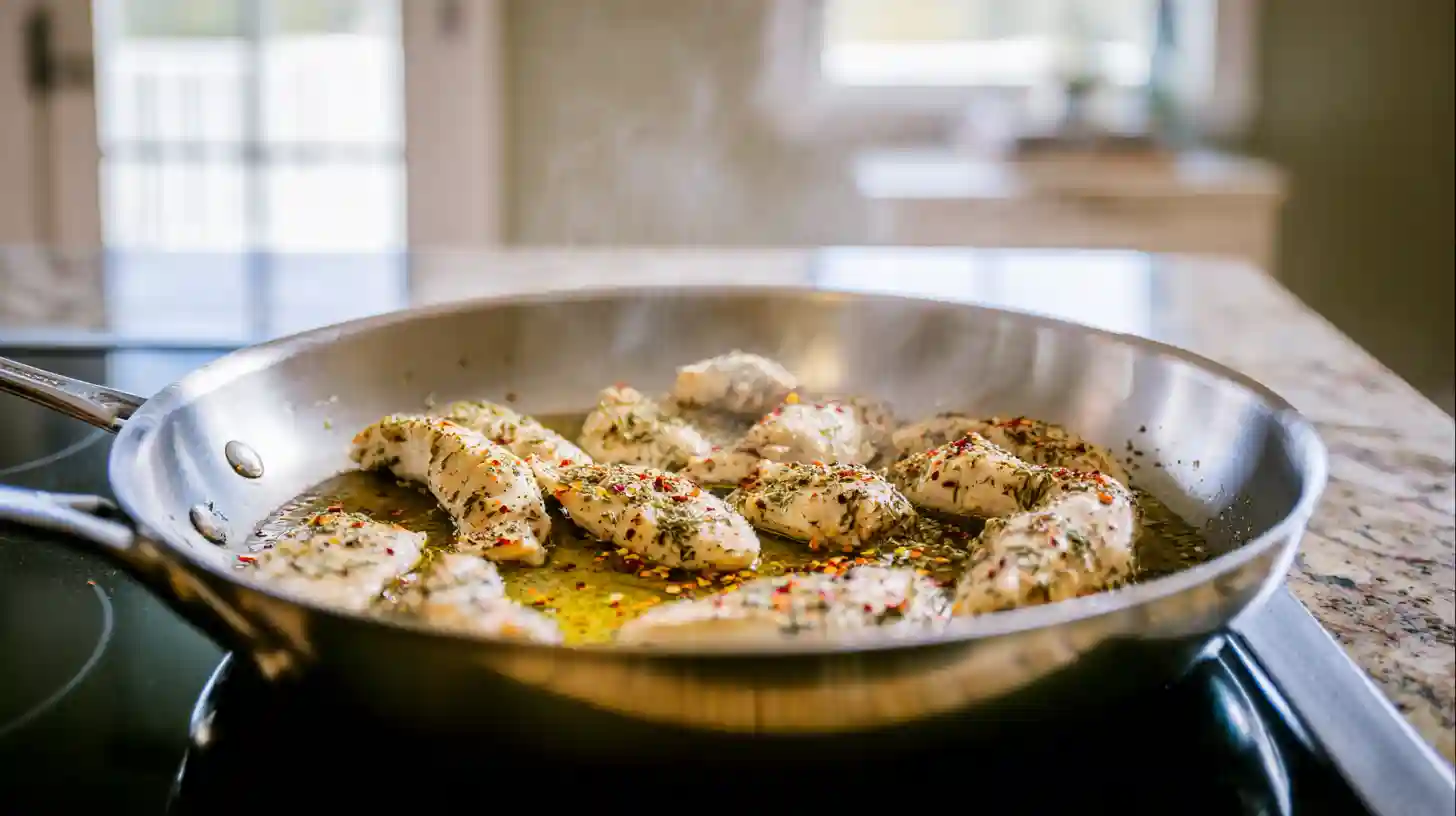 seared-chicken-olive-oil-premium-skillet Seared chicken in olive oil and butter – premium skillet chicken dinner