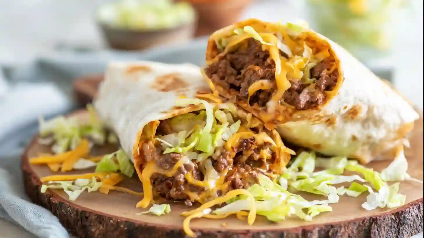 served-nacho-cheese-beef-wraps-recipe Nacho Cheese Beef Wraps served with salsa and lettuce