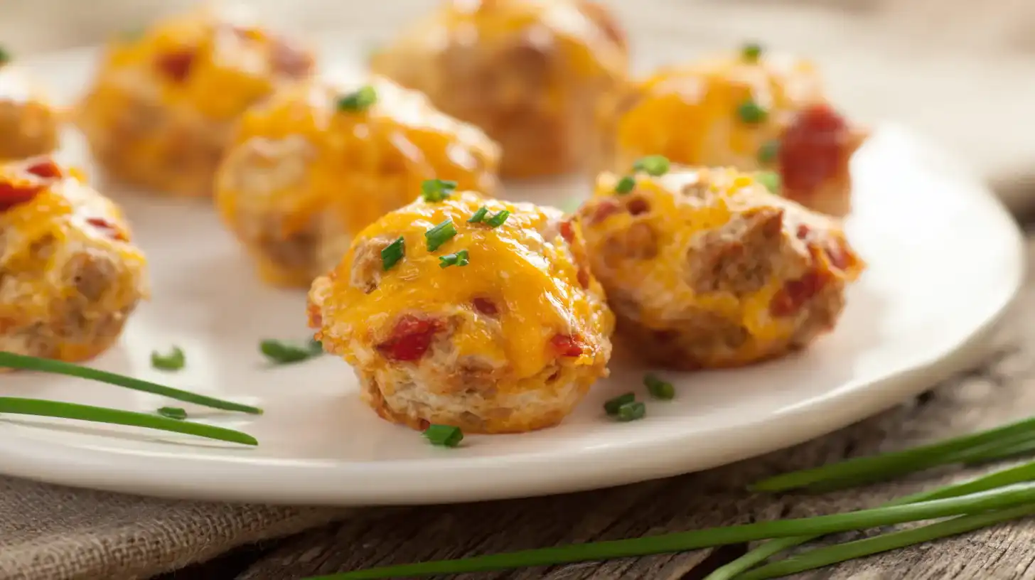 serving-rotel-Spiced-sausage-and-cream-cheese-bites Served Rotel Spiced Sausage and Cream Cheese Bites with ranch and bacon chicken tenders