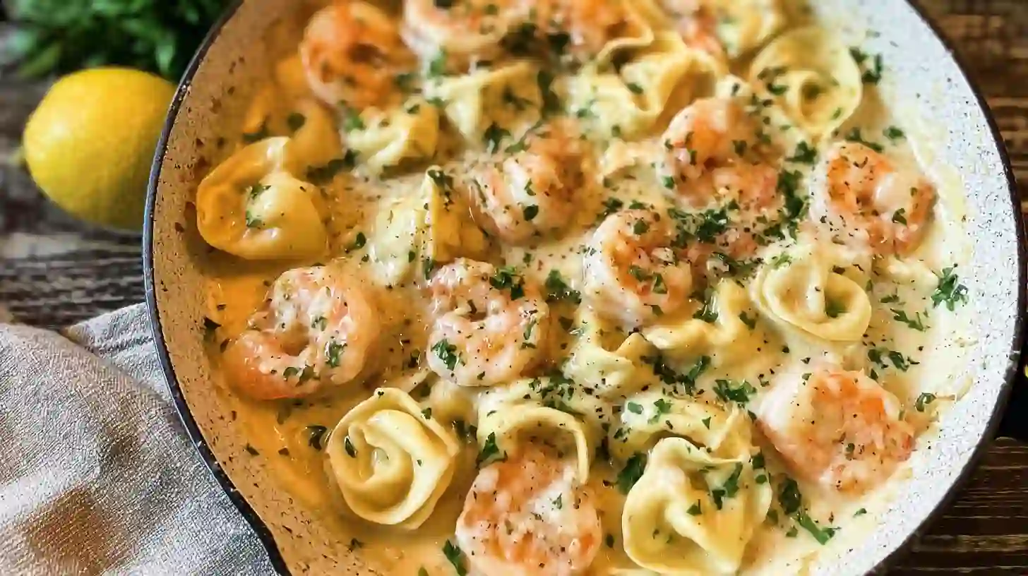 Shrimp Tortellini with Lemon Garlic Cream Sauce – Comforting