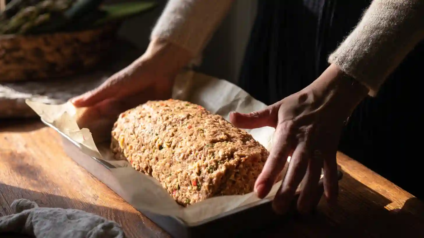 step-3-shape-and-bake-garlic-parmesan-chicken-meatloaf Shaping garlic parmesan chicken meatloaf – healthy meal prep for families