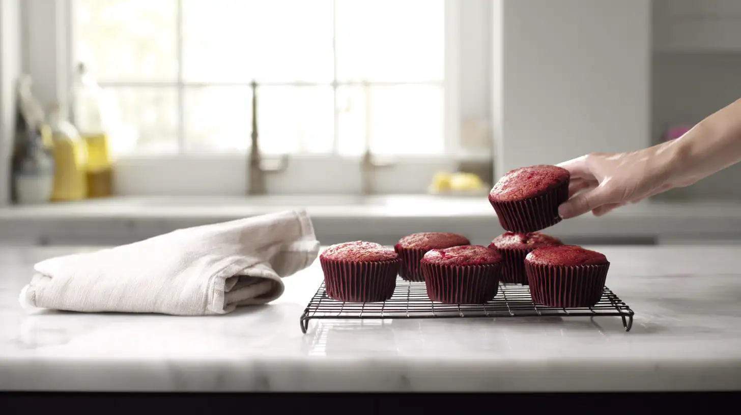 step-5-bake-cool-red-velvet-cheesecake-cupcakes Baking red velvet cheesecake cupcakes for easy gourmet dessert recipes