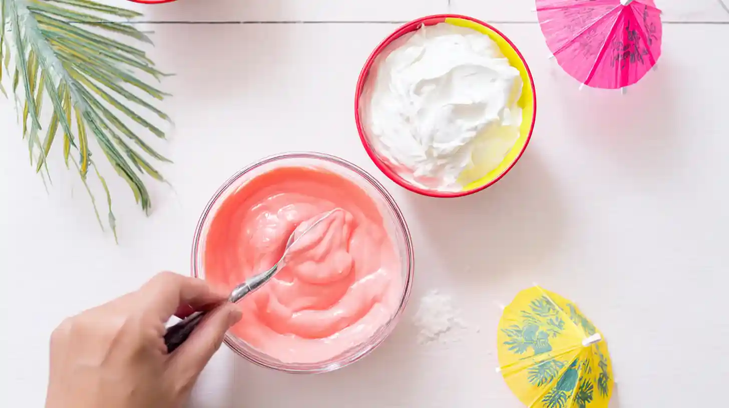step2-miami-vice-ice-cream-strawberry-base Strawberry ice cream base for Miami Vice Ice Cream recipe – quick frozen recipes for families and tropical dessert ideas