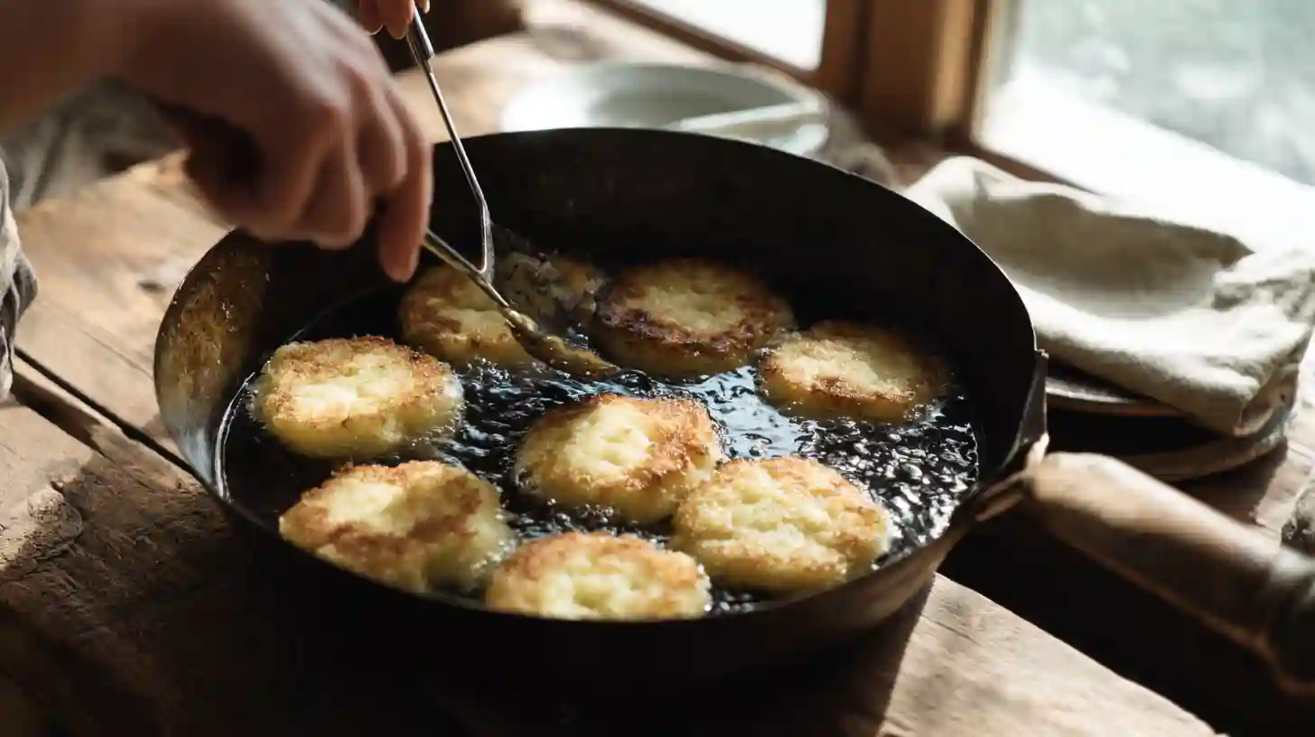 step4-pan-fry-mashed-potato-pancakes-quick-skillet quick skillet meals with crispy mashed potato pancakes pan-fried to golden perfection