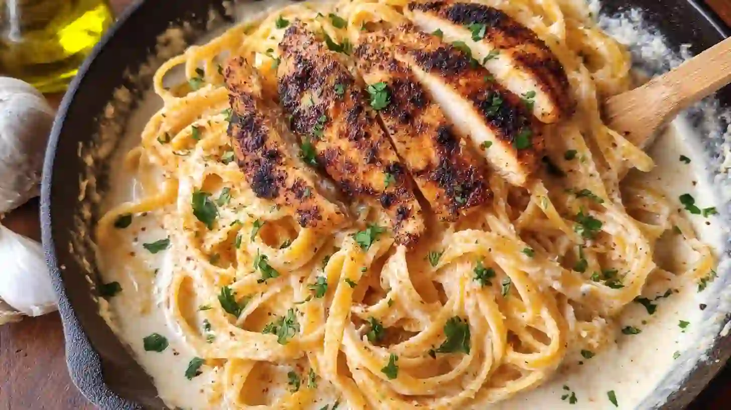step5-cajun-chicken-pasta-parmesan-linguine Cajun chicken and creamy Parmesan linguine tossed together – quick and easy weeknight dinner recipe