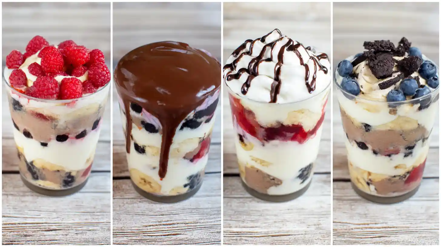 Creative variations of Strawberry Cheesecake Banana Pudding Recipe – mixed berry, Oreo base, Greek yogurt swap, and gluten-free option for easy layered dessert recipes.