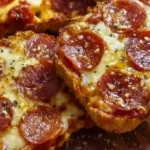 Texas Toast Air Fryer Pizza Recipe slices with crispy pepperoni