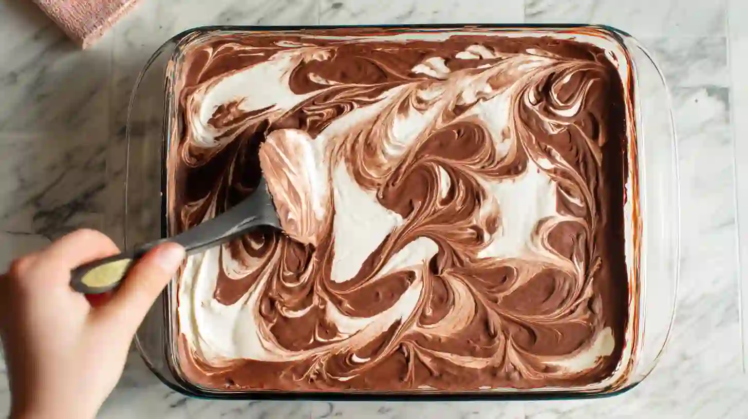 whipped-topping-chocolate-swirl-no-bake-dessert-step5 Whipped topping and chocolate swirl layer for healthy no-bake dessert