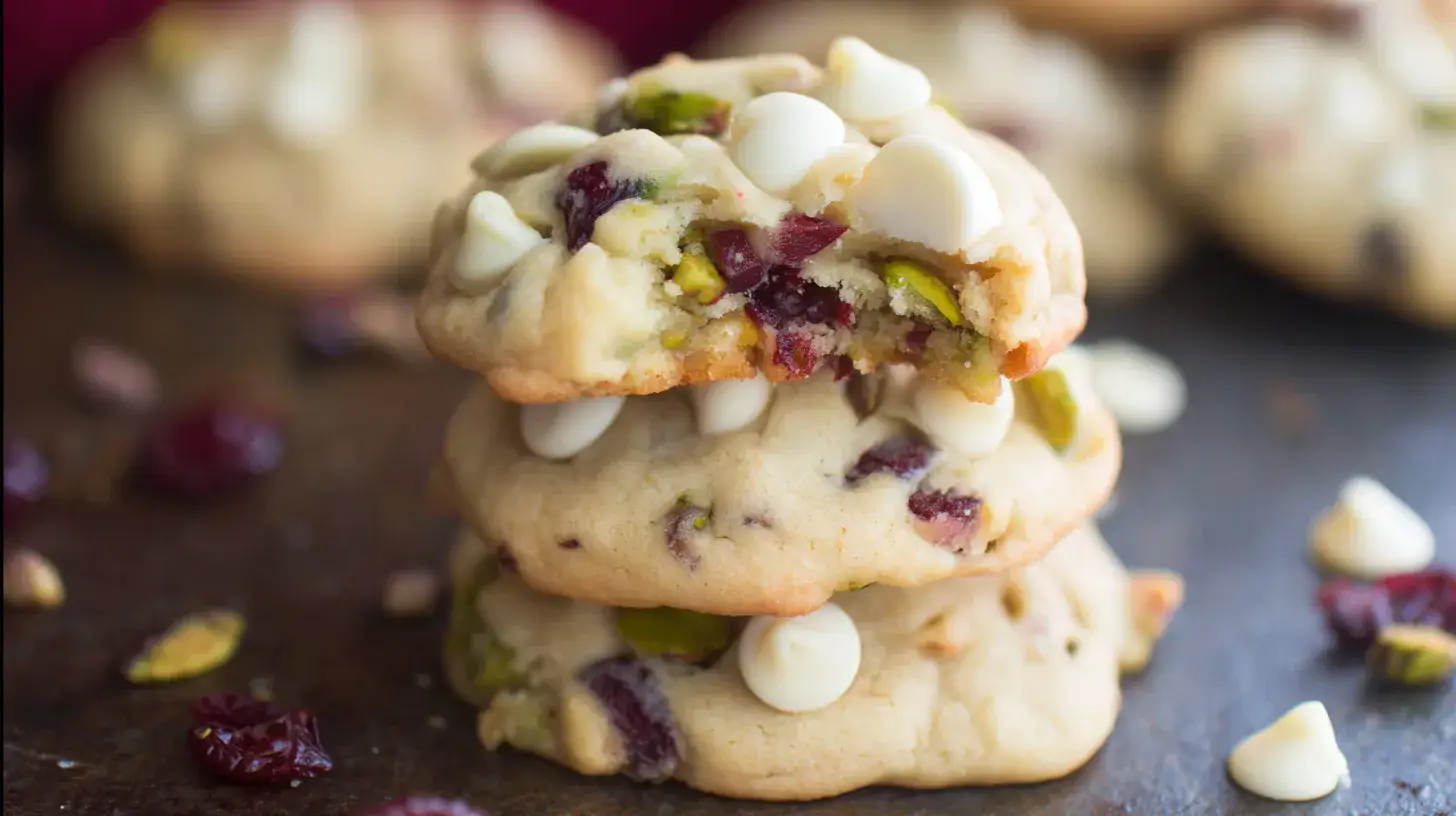 White Chocolate Cranberry Pistachio Cookies – Soft, Sweet & Festive
