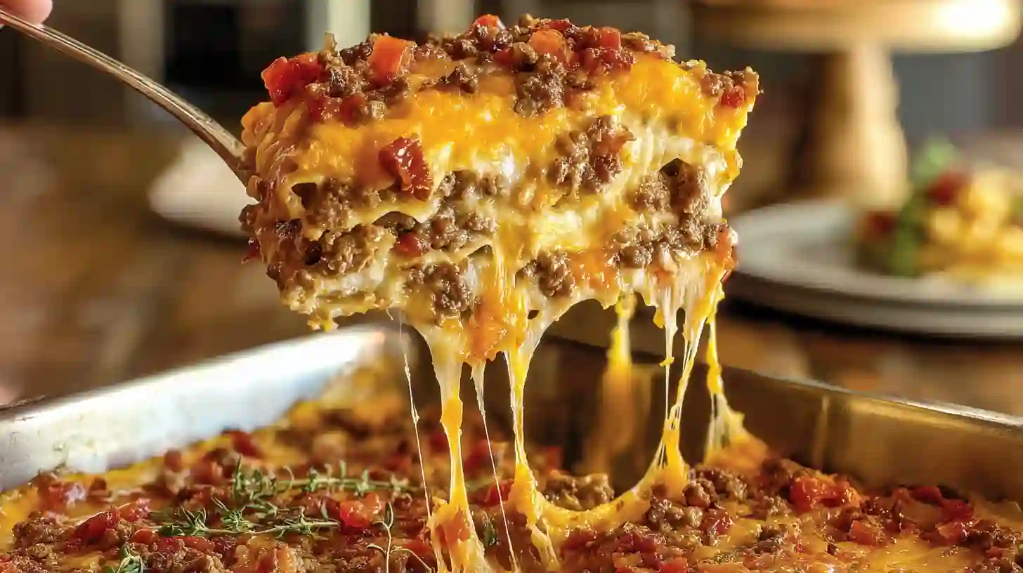 Bacon Cheeseburger Sheet Lasagna Easy Family Dinner