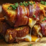 Bacon-Wrapped Grilled Cheese Fingers recipe, crispy bacon grilled cheese recipe for family-friendly sandwich recipes and easy bacon appetizers for parties