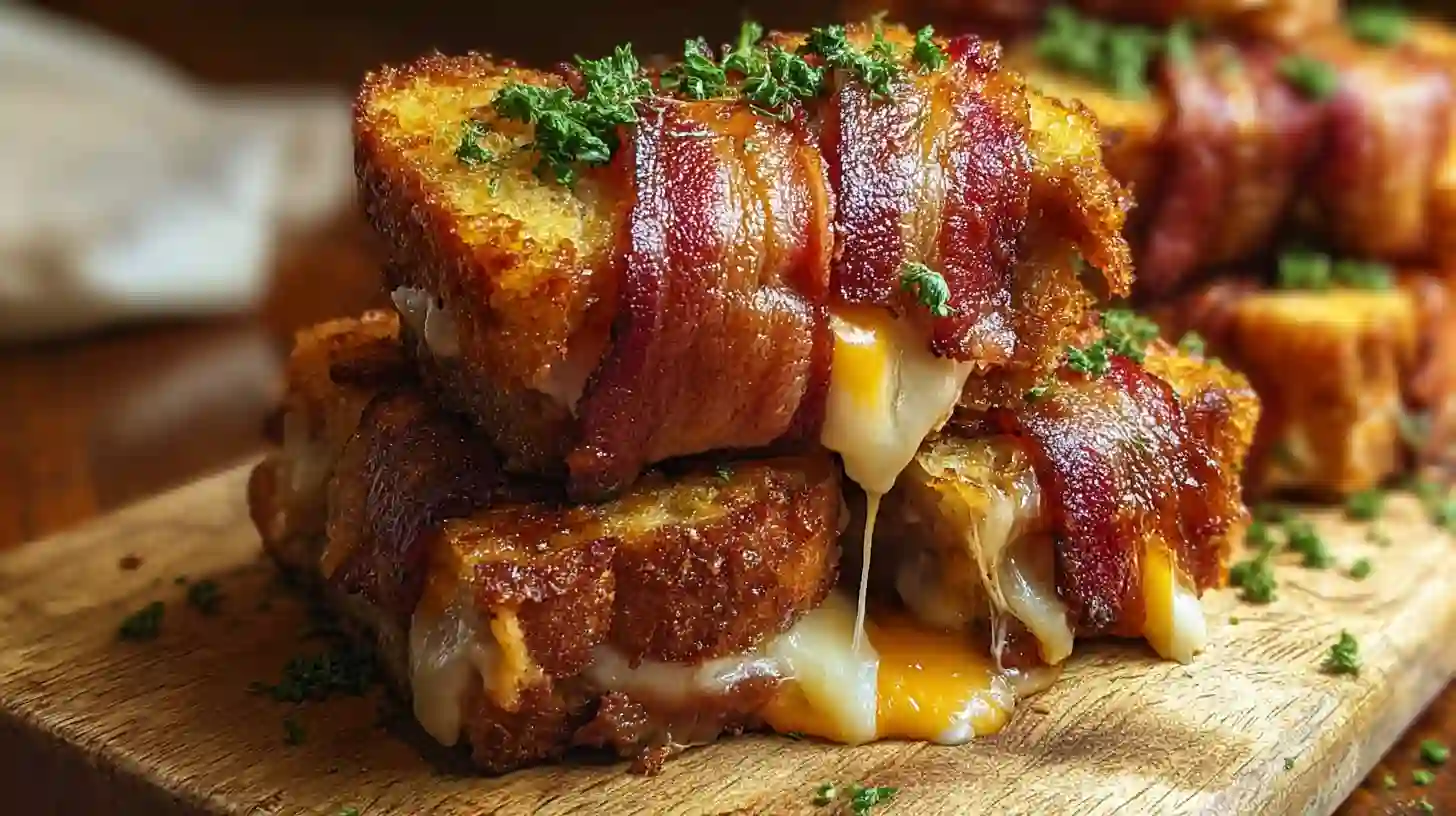 Bacon-Wrapped Grilled Cheese Fingers Recipe Crispy & Easy