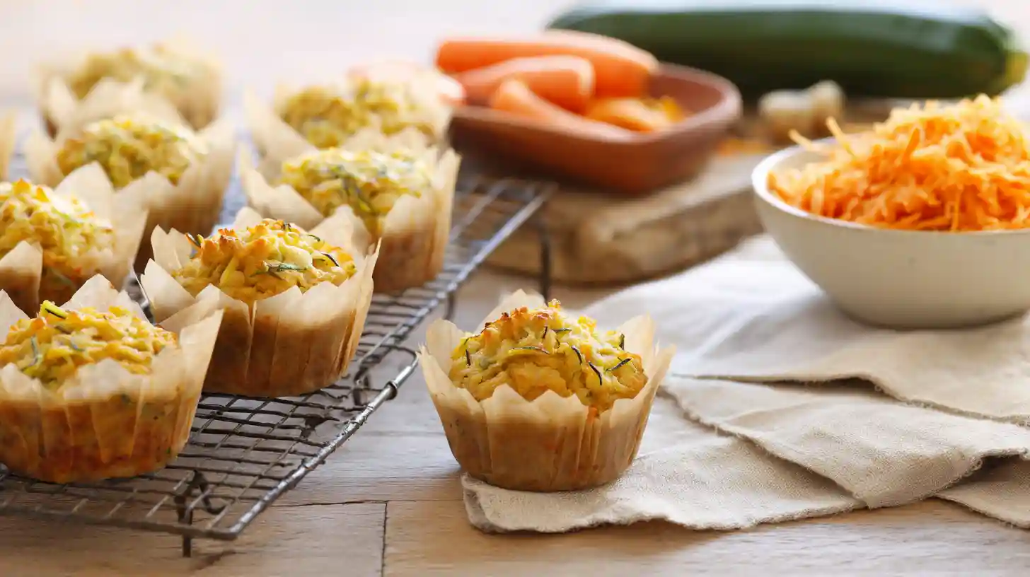 baked-golden-zucchini-potato-carrot-muffins Baking Zucchini Potato Carrot and Cheese Muffins until golden – best easy vegetable muffin recipe for family snacks and lunchboxes