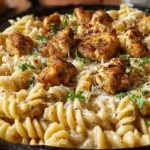 Cheesy Cajun Garlic Chicken Rotini Skillet Recipe – creamy Cajun chicken pasta, best pasta pots for family dinners, quick weeknight comfort meal
