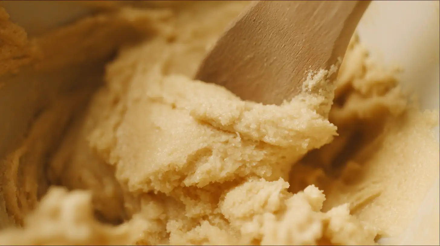 creaming-butter-sugar-dairy-milk-caramel-cookie-cups Creaming butter and sugars for Dairy Milk Caramel Cookie Cups – perfect start for soft, chewy cookies