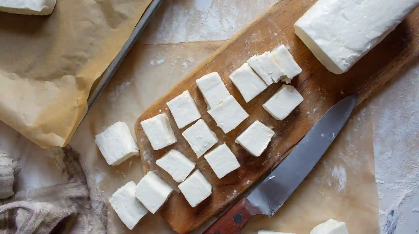 cutting-mozzarella-soft-pretzels-recipe-easy Cutting mozzarella chunks for stuffed soft pretzels – mozzarella stuffed soft pretzels recipe easy for quick family snacks