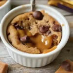 Dairy Milk Caramel Cookie Cups recipe with molten caramel and chocolate chips – easy dessert recipes for families