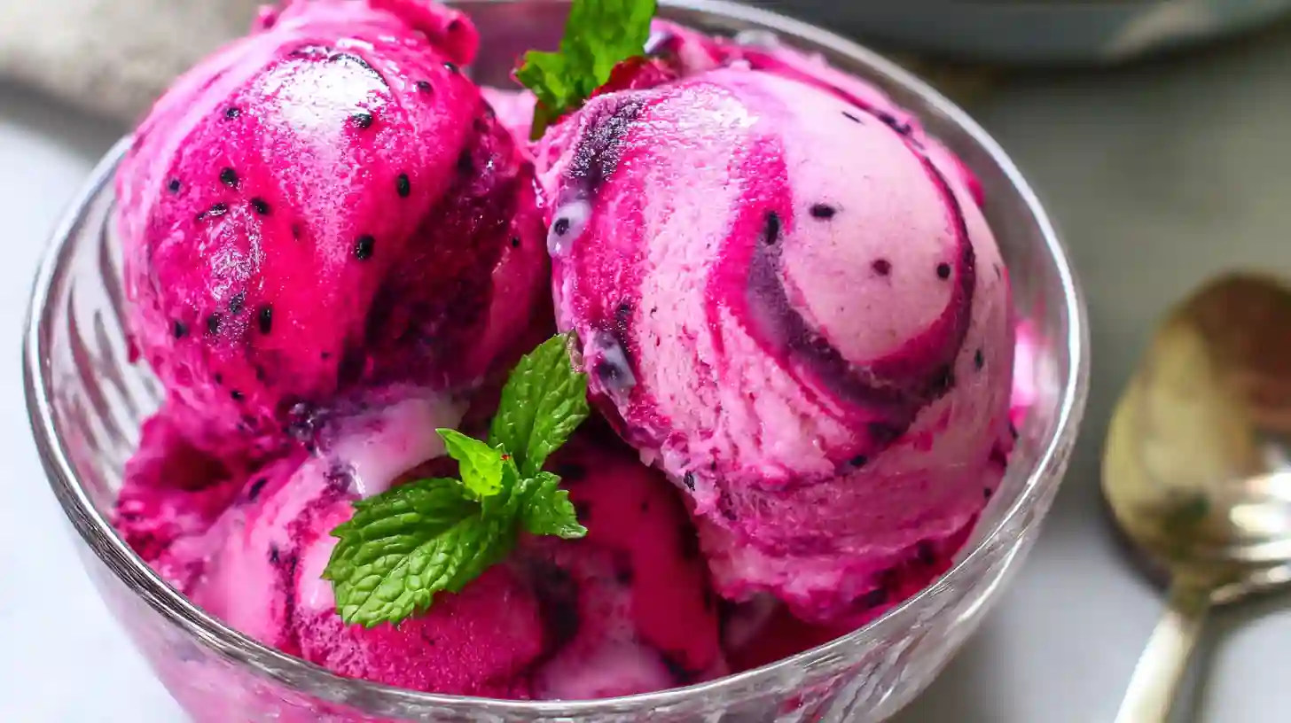 Dragon Fruit Ice Cream Homemade Recipe Creamy & Bright