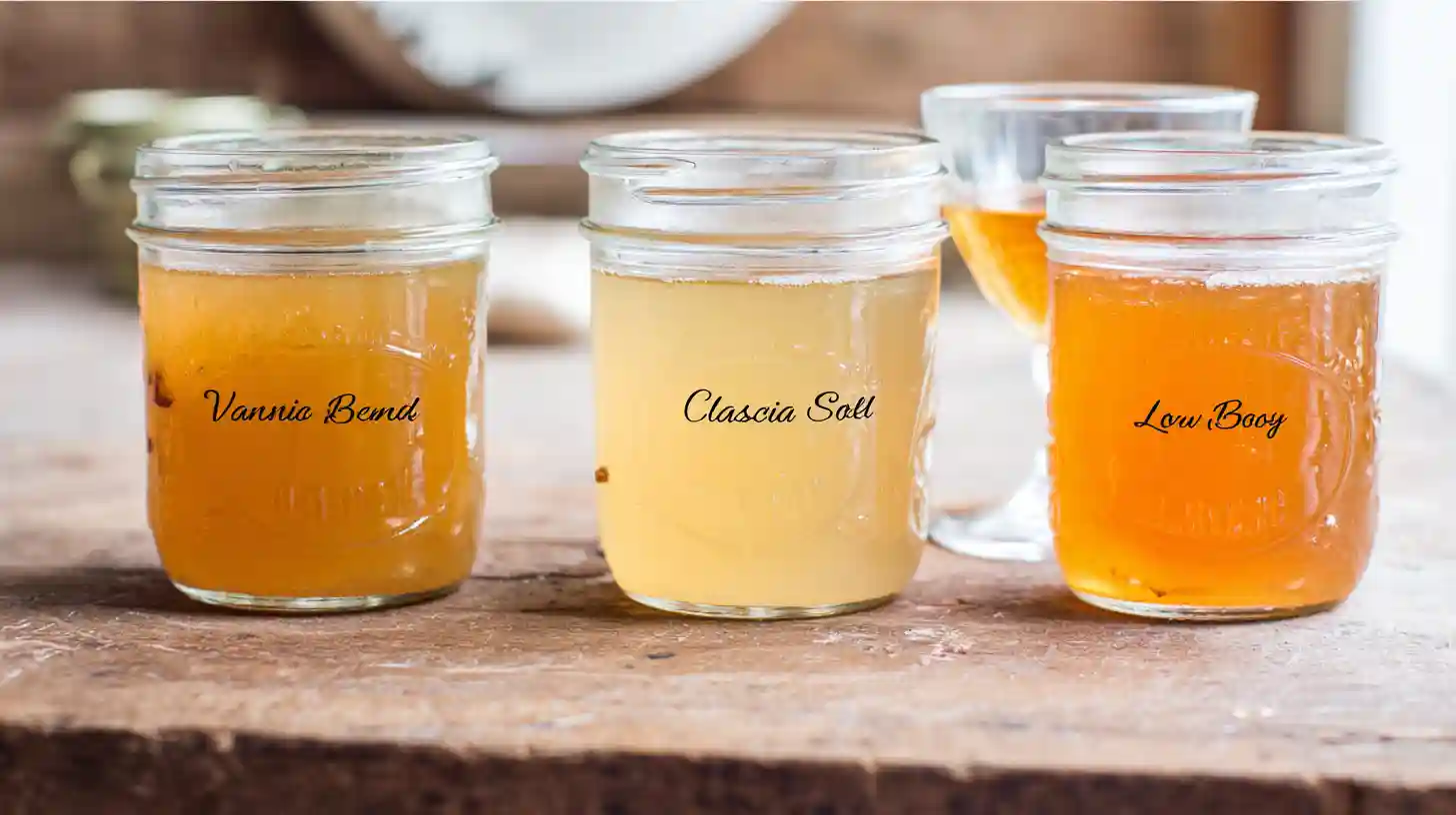 dreamsicle-jelly-creative-twists-variations Unique dessert spreads – three variations of Dreamsicle Jelly including classic vanilla bean, low-sugar option, and boozy twist, perfect for holiday gift basket recipes and a homemade canning recipe.