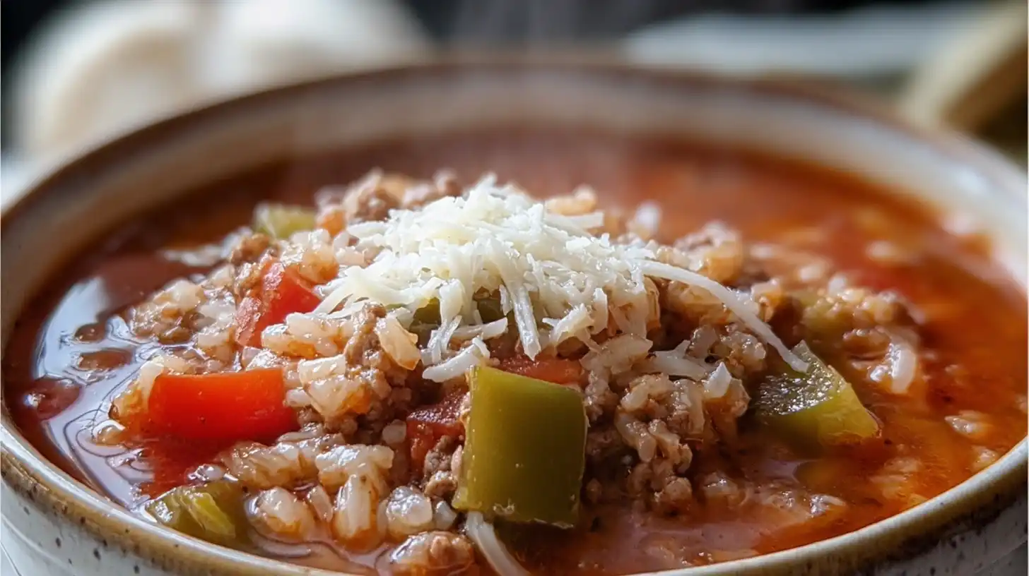 Easy Stuffed Bell Pepper Soup Recipe One Pot, Big Comfort