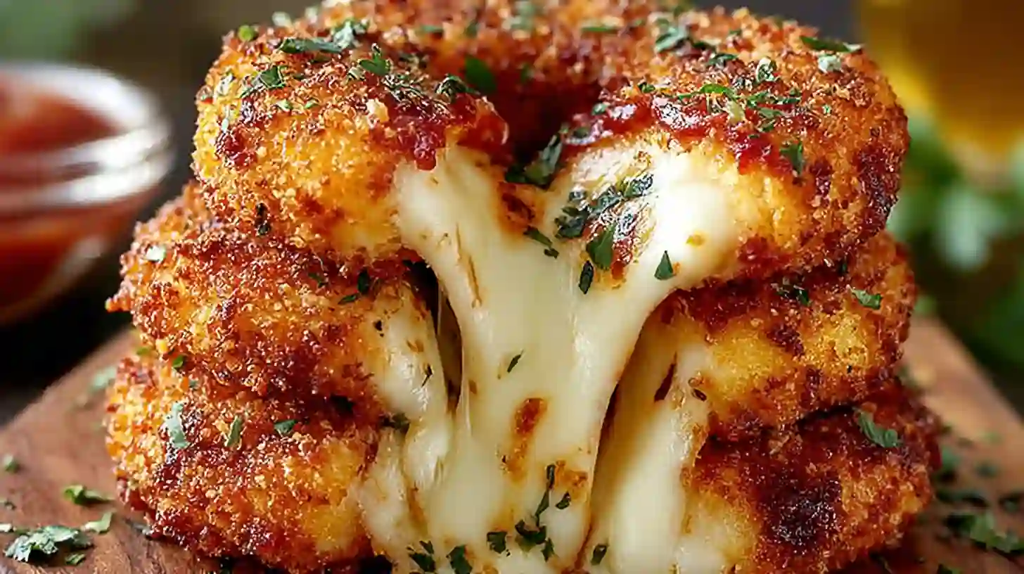 Stuffed Pizza Onion Rings Recipe Crispy & Cheesy