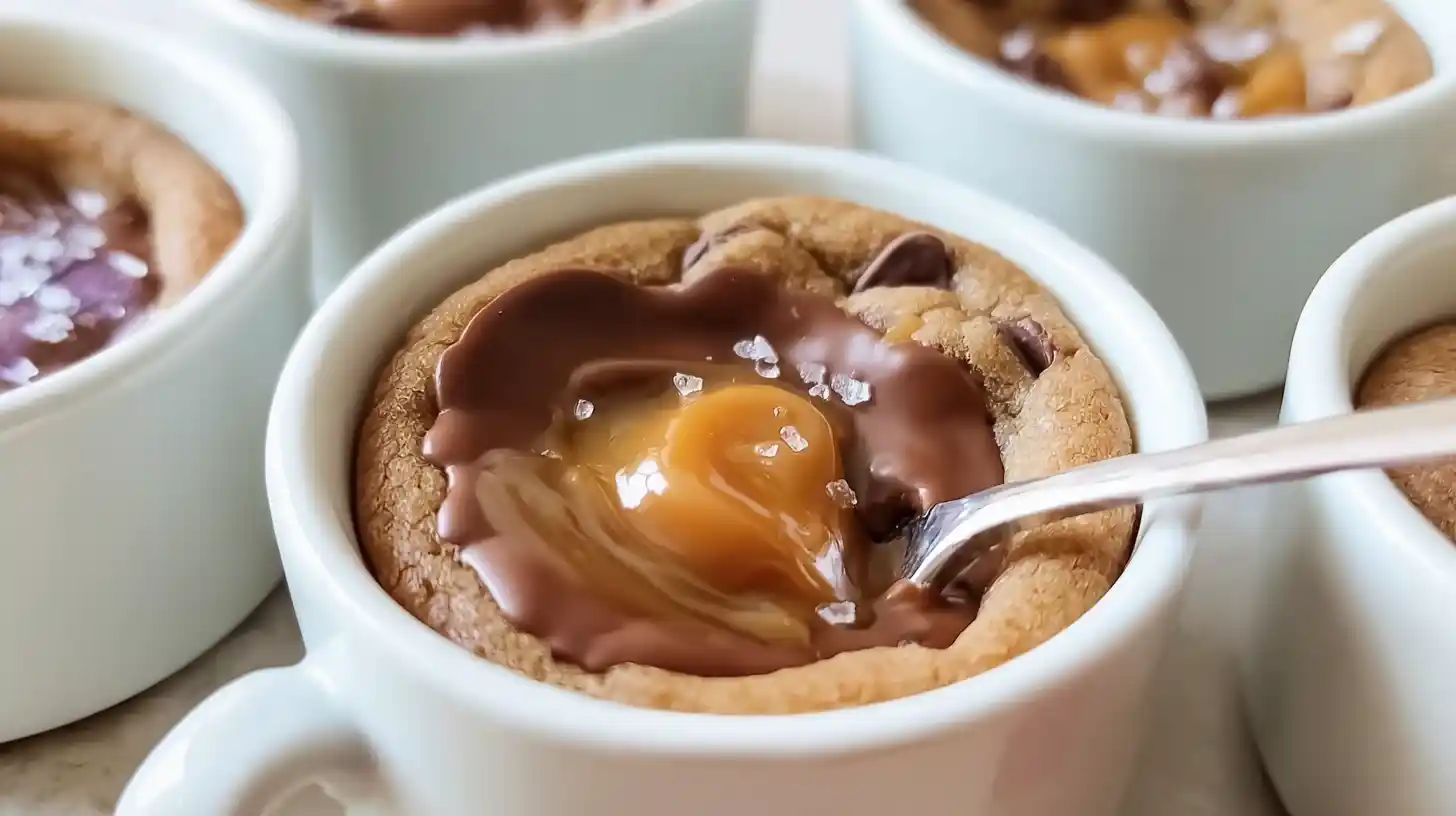 filling-dairy-milk-caramel-cookie-cups Filling Dairy Milk Caramel Cookie Cups with melted caramel and chocolate – topped with sea salt for the ultimate homemade dessert