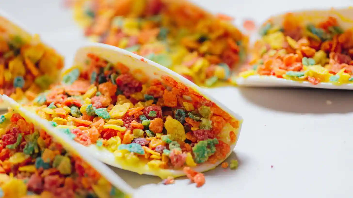 fruity-pebbles-cheesecake-tacos-step1-shells Fruity Pebbles Cheesecake Tacos shells no bake dessert recipe step