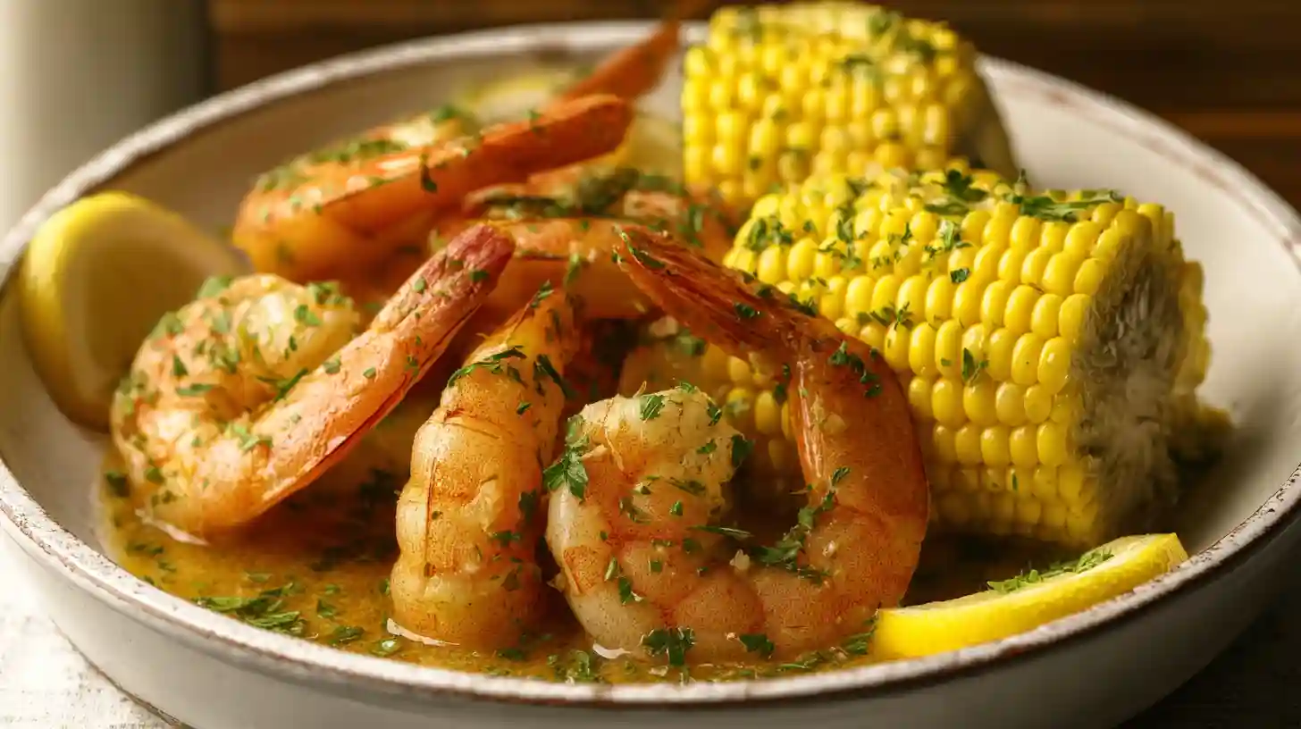 Garlic Butter Baked Shrimp with Corn Easy Sheet Pan Dinner