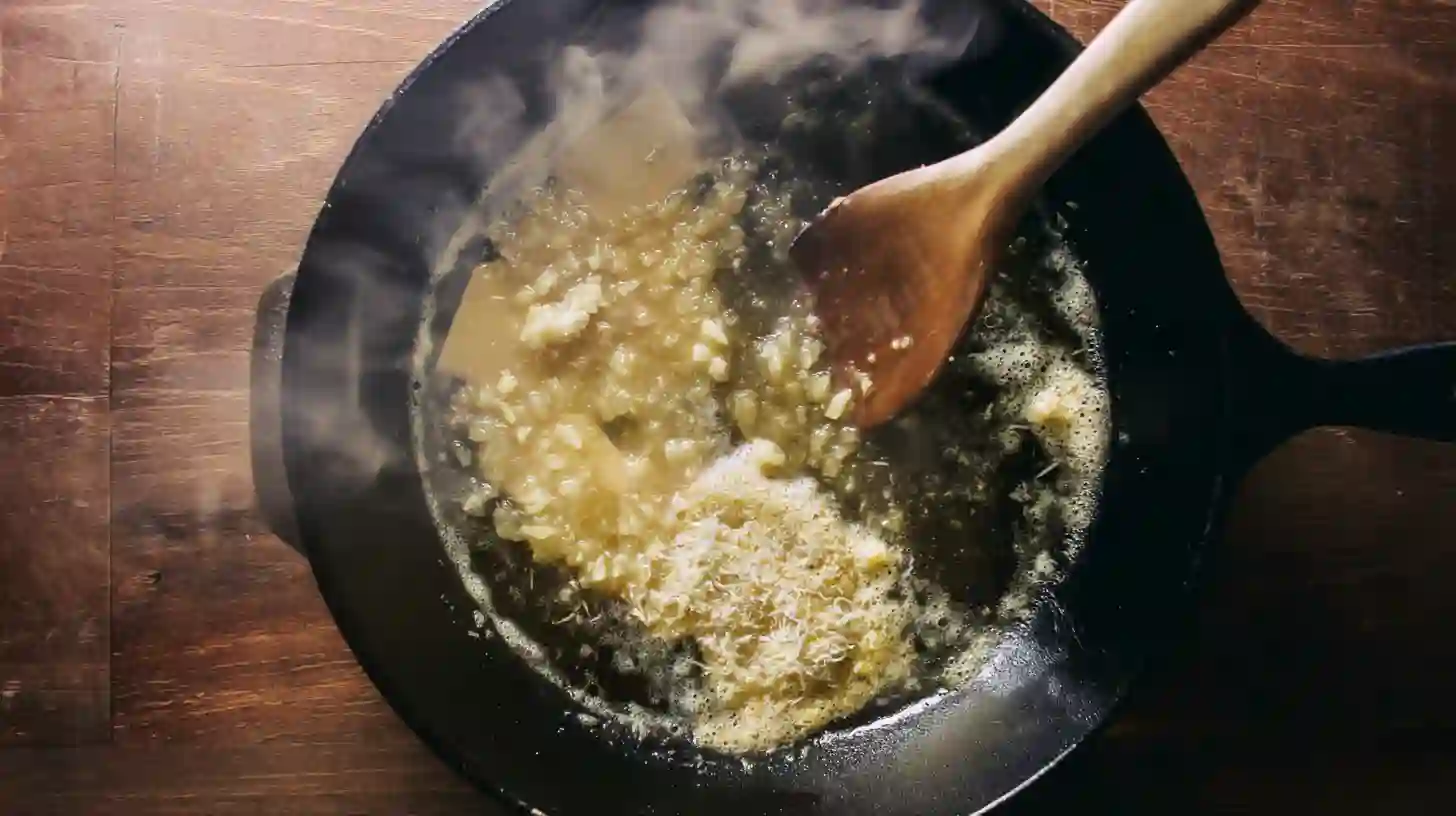 garlic-butter-cream-sauce-ravioli-steak-recipe Making garlic butter sauce for One-Skillet Garlic Butter Steak and Cheese Ravioli – quick gourmet dinners at home