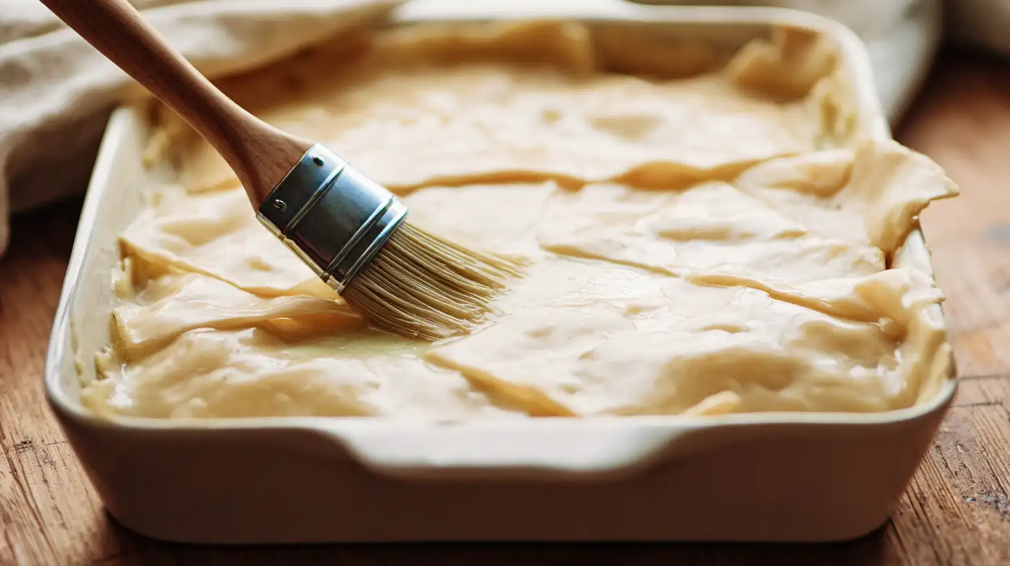 healthy-chicken-pot-pie-pasta-topping-puff-pastry Healthy Chicken Pot Pie Pasta – topping creamy chicken pasta bake with puff pastry for healthy comfort food dinner