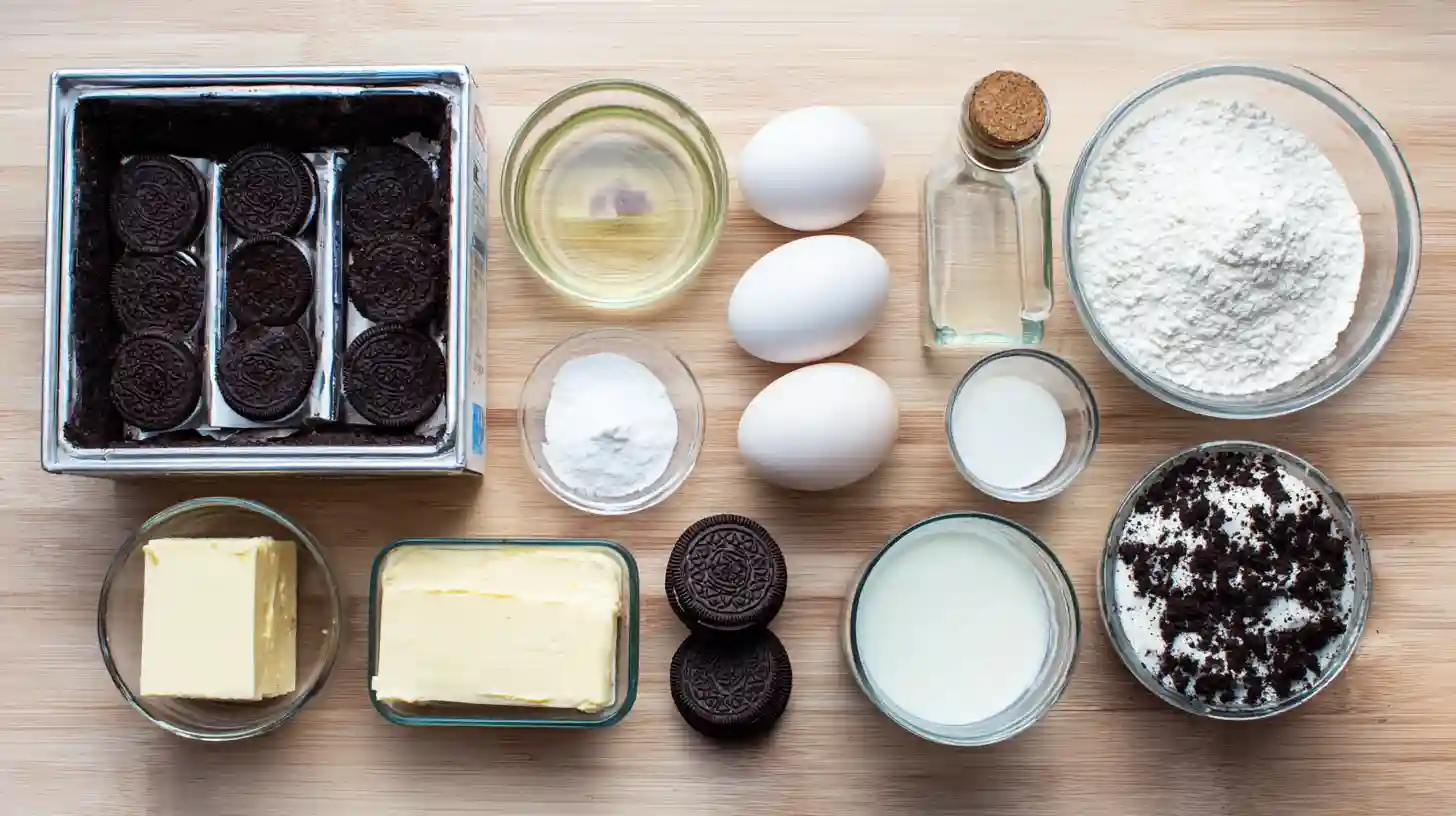 oreo-cream-cheese-cheesecake-sushi-roll-ingredients-Image Ingredients for Oreo Cream Cheese Cheesecake Sushi Roll – easy holiday desserts and quick Oreo cheesecake recipe.