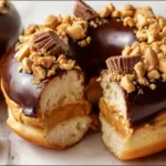 Peanut Butter Cheesecake Donut Recipe with Chocolate Glaze