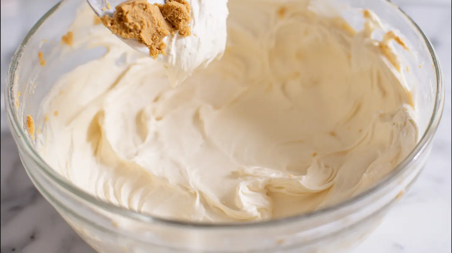 peanut-butter-cheesecake-donut-step1-filling Peanut Butter Cheesecake Donut Recipe Step 1 – Whip Cream Cheese Filling with Crushed Peanut Butter Cups (high AdSense keywords: peanut butter cheesecake donut recipe, best kitchen