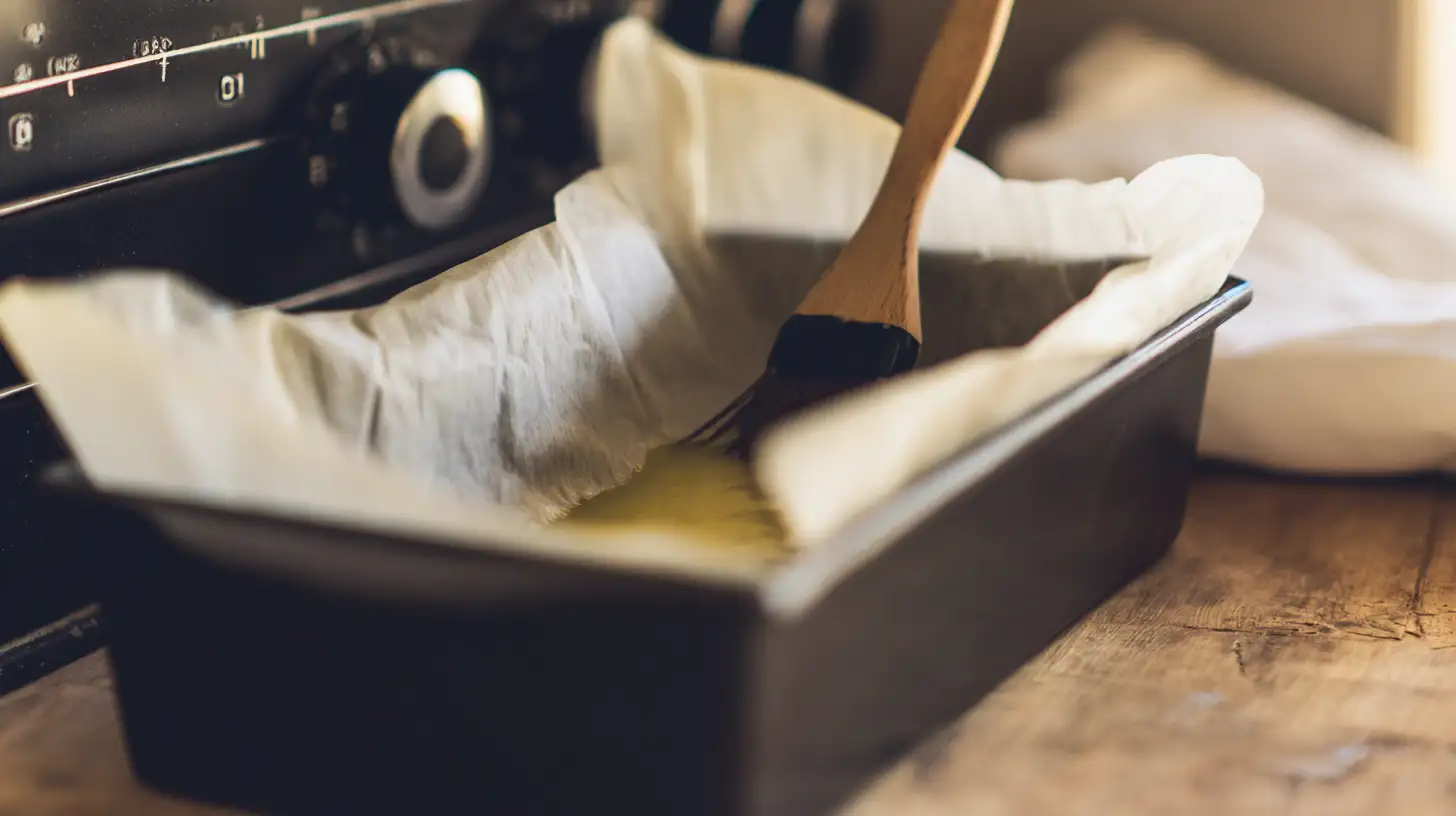 preheat-and-prep-boston-cream-croissant-loaf Preheating oven and preparing loaf pan for Dunkin Donuts Boston Cream Croissant Loaf recipe, best croissant dessert recipes for families