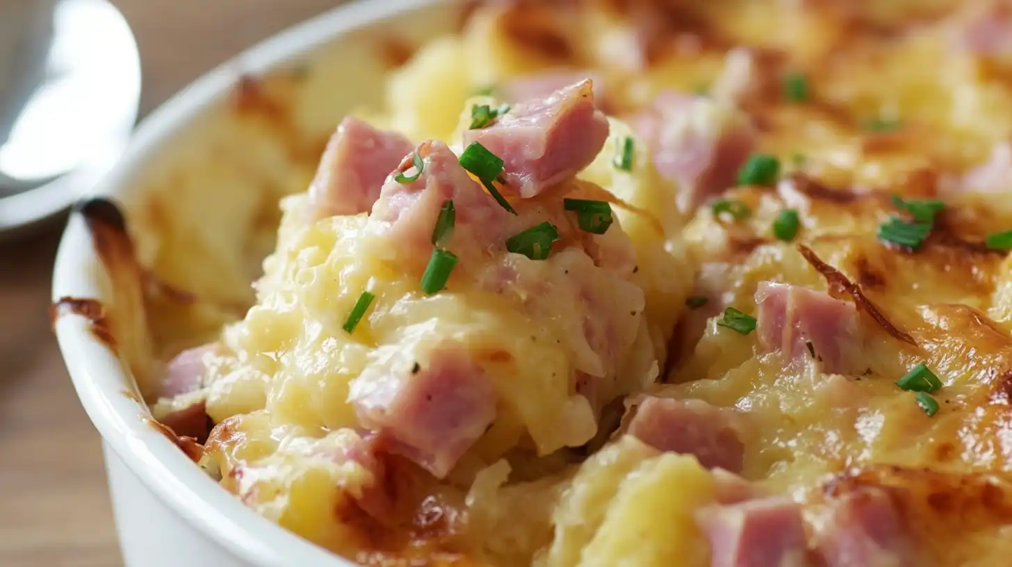 Quick Cheesy Ham and Potato Casserole for Busy Nights