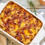 Baking cheesy chicken biscuit casserole – quick easy meals with rotisserie chicken and biscuits