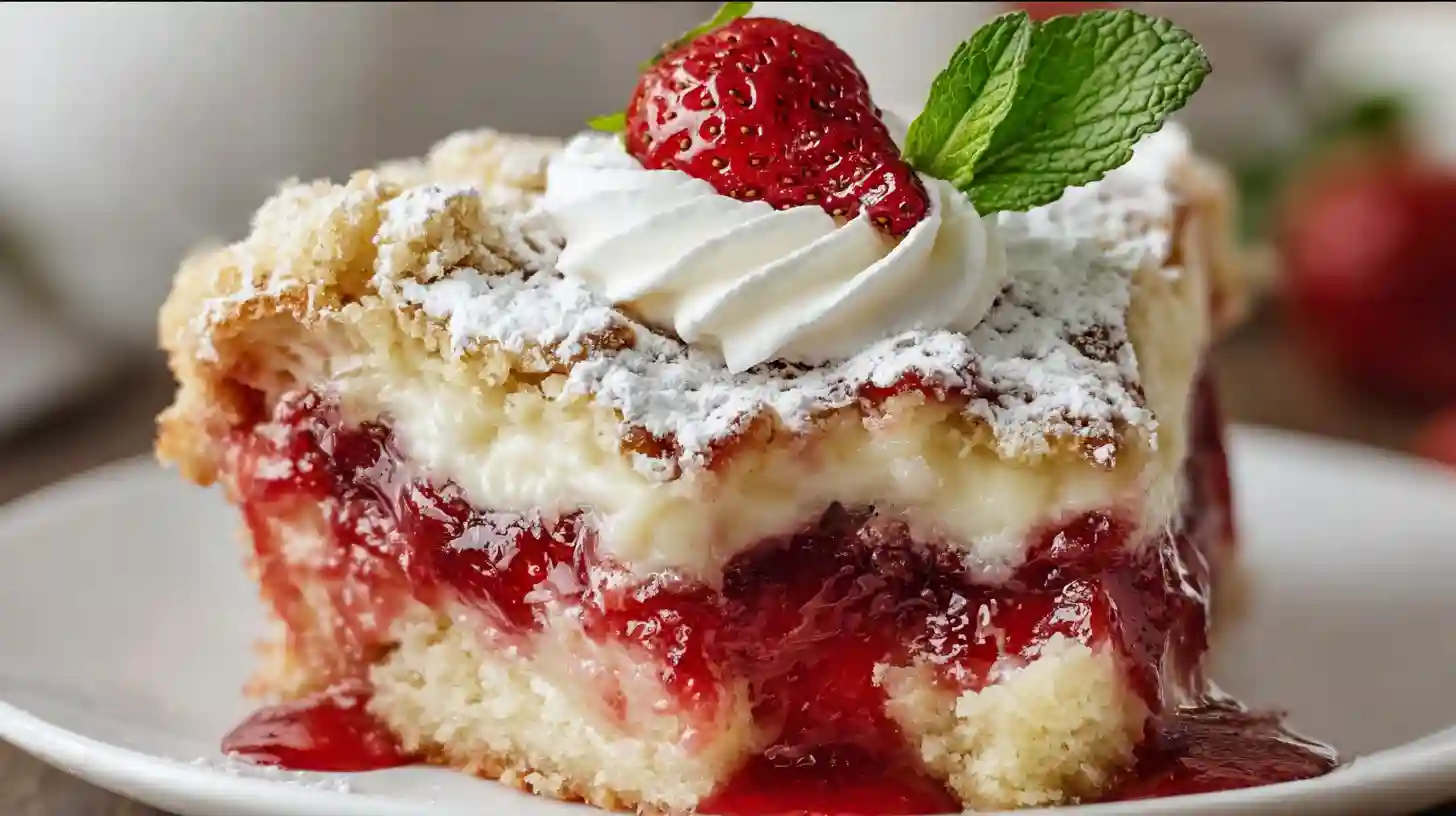 Strawberry Cheesecake Dump Cake Easy Creamy Dessert