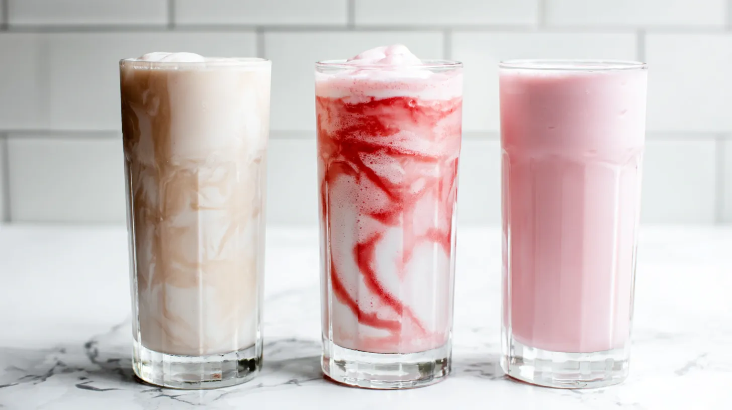 strawberry-dirty-soda-3-fun-variations Strawberry Dirty Soda variations – classic creamy, dairy-free coconut, and gourmet twist for refreshing summer drink recipes