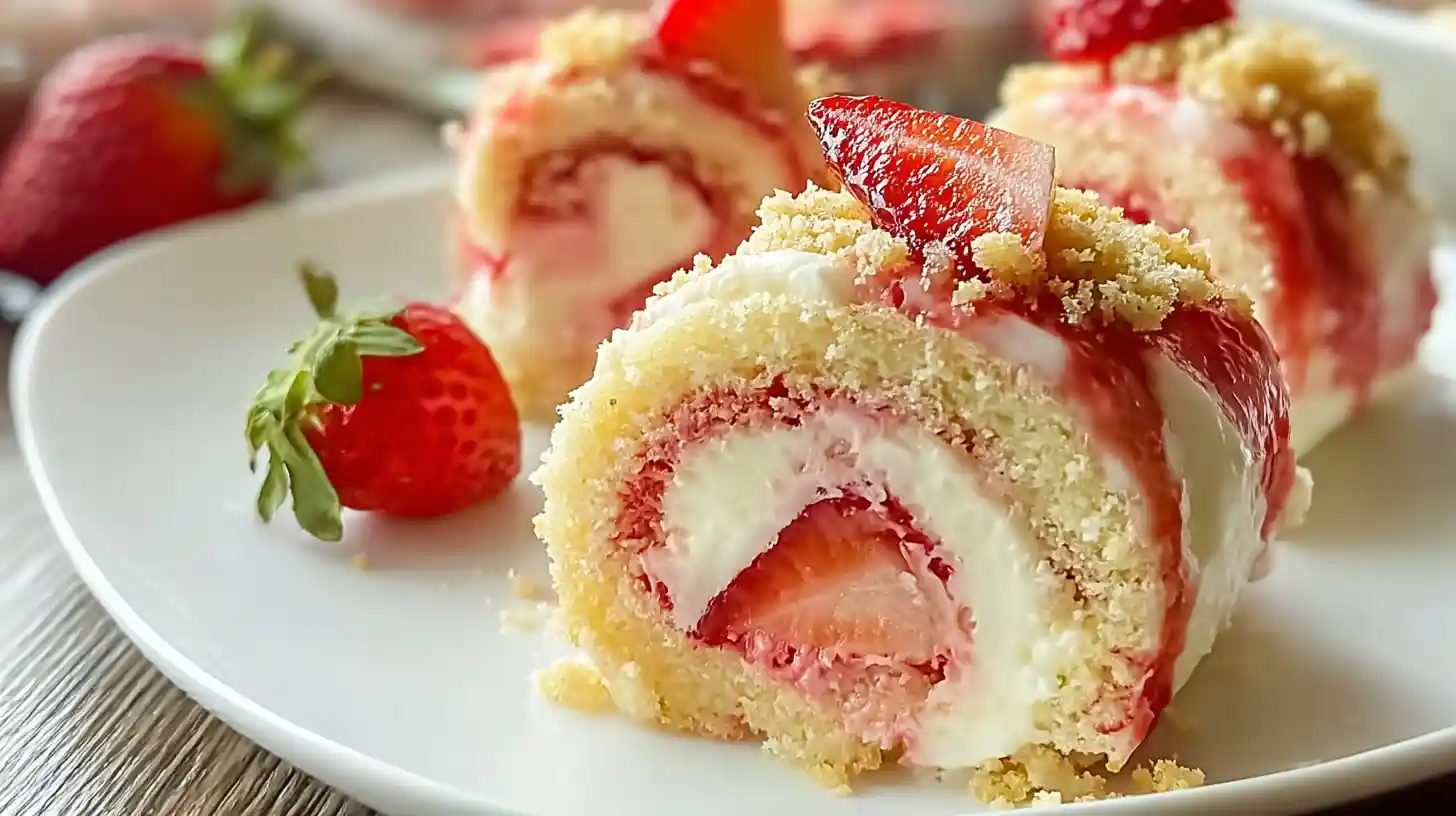 Strawberry Shortcake Cheesecake Rolls Recipe Sweet & Simple