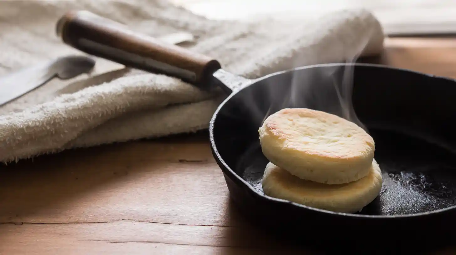 toast-shortcake-biscuits-bacon-strawberry-shortcake-burger Toasting shortcake biscuits for Bacon Strawberry Shortcake Burger – perfect for sweet and savory burger ideas and easy summer recipes