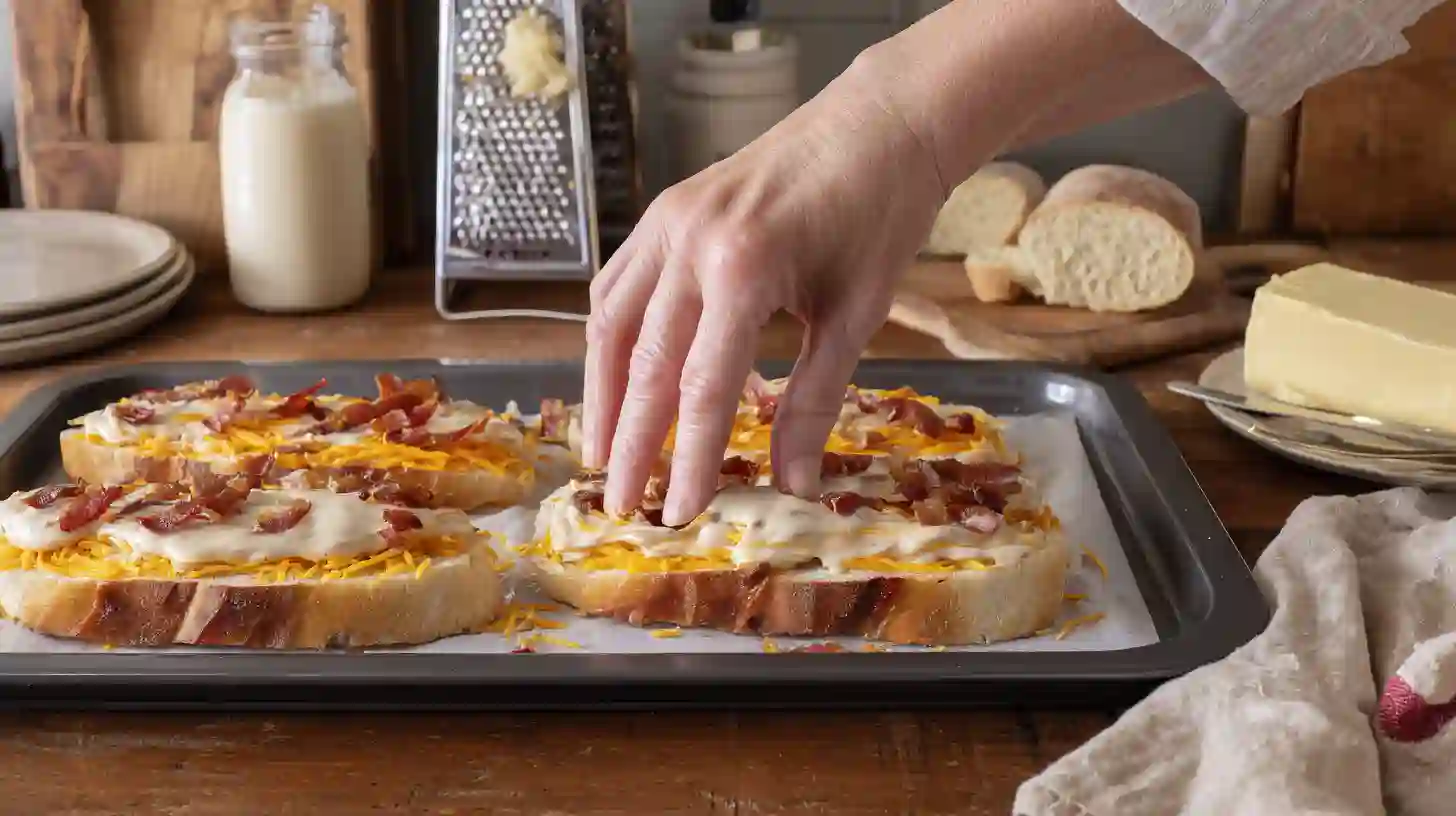 triple-cheese-bacon-ranch-melt-layering-cheese-bacon-ranch Layering cheese, bacon, and ranch for the ultimate triple cheese bacon ranch melt sandwich